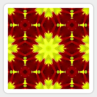 Red Yellow Chysanthemum Pattern Number 6 Sticker